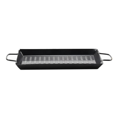 

Large BBQ Tray Metal Barbecue Wok Pan Black Meat Vegetable Grill Tray