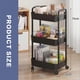thumbnail image 2 of 3 Tier Storage Rolling Cart Easy to Install Black/White Utility Cart for Kitchen Bathroom Laundry Room, 2 of 4