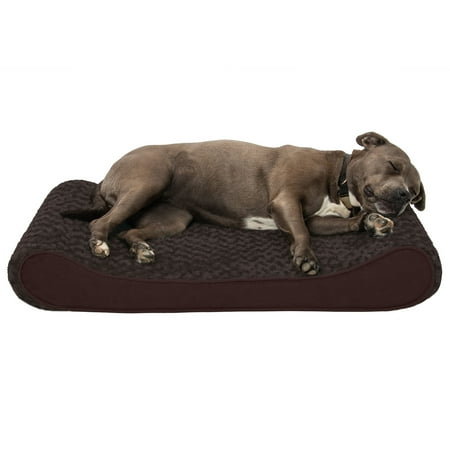 UPC: 0842229104462 | FurHaven Pet Products Ultra Plush Luxe Lounger Orthopedic Pet Bed for Dogs & Cats – Chocolate Large
