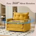 thumbnail image 3 of LegaHome 360° Swivel Accent Chair, Mid Century Modern Swivel Barrel Chair, Thick Padded Arm Chair with Side Pocket & Solid Metal Base, Comfortable Single Sofa for Living Room, Mustard Yellow, 3 of 10