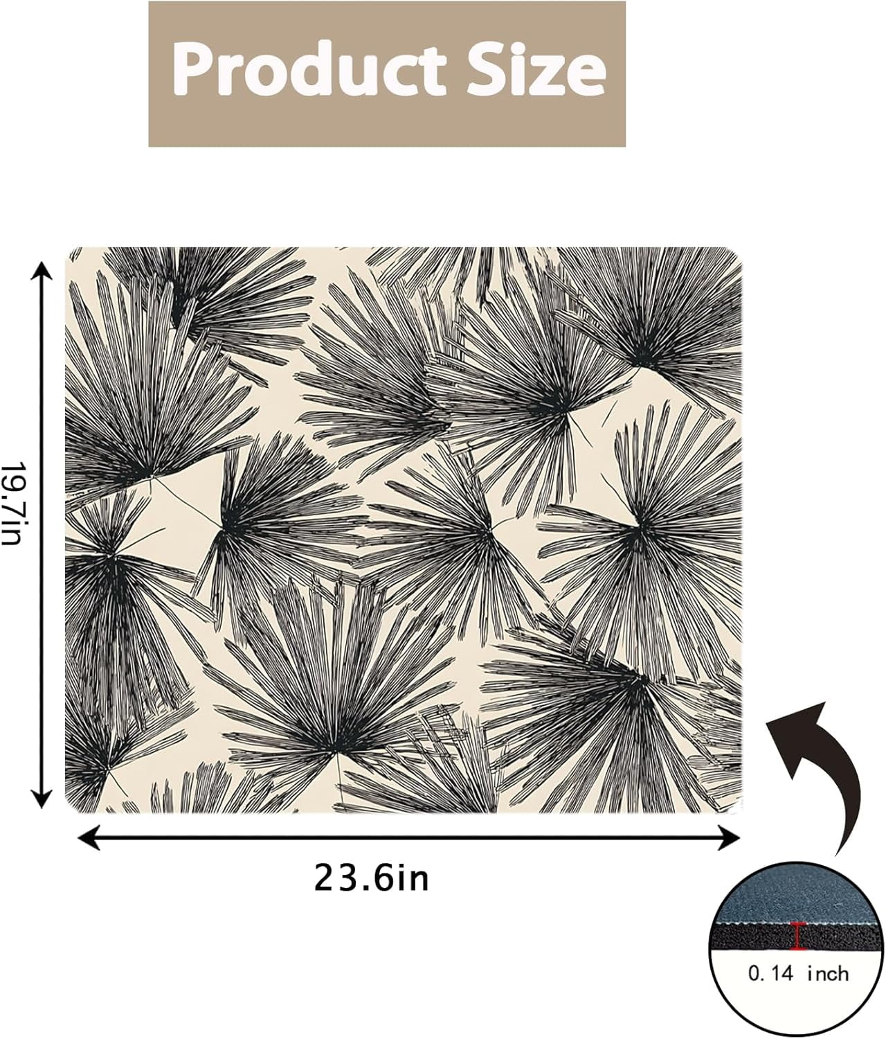 Washer Dryer Top Cover Mat, Non-Slip Laundry Room Decor, Laundry Room Kitchen Appliance Decor Protector, 23.6x19.7in