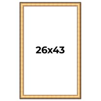 26x43 Frame Gold Plein Aire Solid Wood Picture Frame Width 2 Inches | Interior Frame Depth 0.5