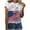 Red womens tops summer, variant on USSUMA Summer Tops For Women 2022 Trendy Women's Trendy Shirts Tops Printe Casual Loose Fit Tee Shirts Blouse Print Round-neck Shirt Female Tops