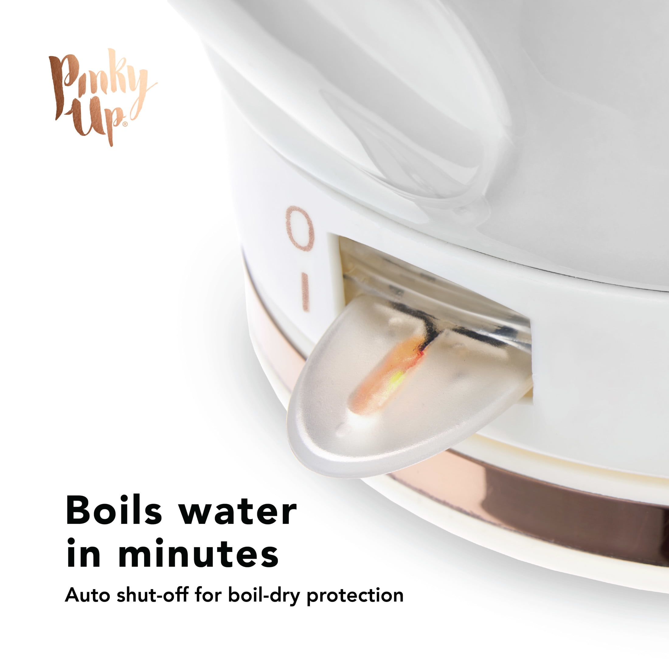 Pink Up Noelle Ceramic Electric Kettle for Hot Tea and Coffee, 1.5L, Gray