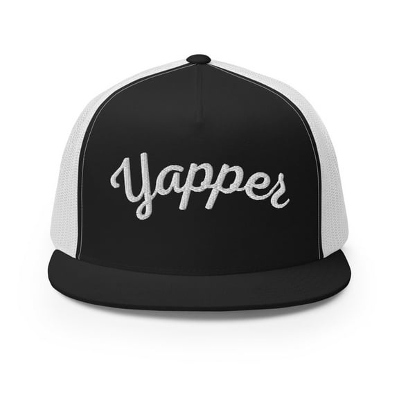 Yapper Embroidered Trucker Cap (Black/ White)