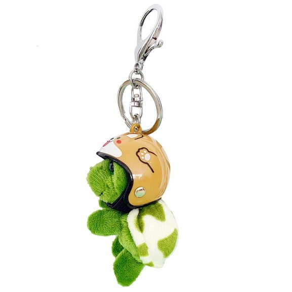 YongCo Helmet Sea Turtle Keychain Cute Animal Plush Keys Chain Attractive Phone Schoolbag Charm Car Pendant for Children Gift