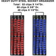 thumbnail image 3 of UTAH-80-Piece Portable Socket Organizer Tray, 2 Pcs Set, Blue & Red, 1/4-Inch, 3/8-Inch, 1/2-Inch,Heavy Duty Socket Organizer, Black Rails, Blue & Red Clips, 3 of 4