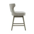 thumbnail image 4 of Madison Park Emmett 25.75" Fabric and Solid Wood Swivel Counter Stool in Gray, 4 of 8
