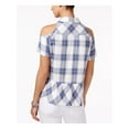 thumbnail image 2 of BUFFALO $49 Womens New 1078 Blue Plaid Collared Button Up Top S B+B, 2 of 4