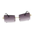 thumbnail image 1 of Gafas de sin en borde Cómodas gafas de rectangulares para vacaciones en la fiesta de compras Gran gris gradiente, 1 of 10