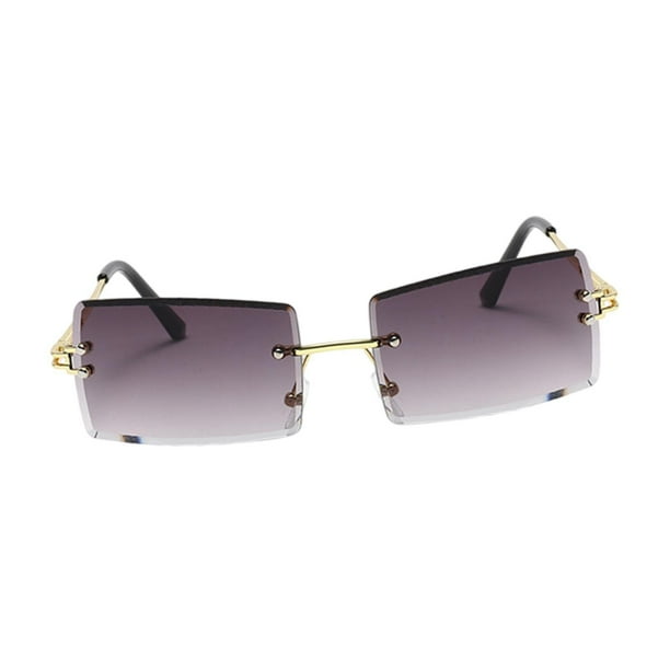 Gafas de sin borde gafas de rectangulares para la fiesta de verano de la playa Gran gris gradiente