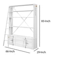 thumbnail image 5 of Benjara Metal Base Bookshelf and Ladder with 2 Extra Storage Compartments, White, 5 of 5