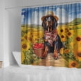 thumbnail image 4 of Vintage Bloodhound Says Hello Mother's Day Summer Sunflower Field Shower Curtain Dog Lover Waterproof Bathroom Bathtub Curtain - 12005, 4 of 5