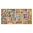 thumbnail image 2 of BSDHOME Tablecloth Cover School Education Concept Home Decor 60x120 In, Books on Bookshelf Fabric Desk Table Cloth for Dining Room Kitchen Party Decoration, 2 of 5