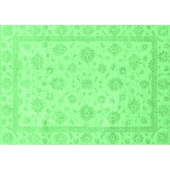 Ahgly Company Indoor Rectangle Oriental Emerald Green Traditional Area Rugs, 5' x 7'