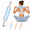 Blue, variant on Massage Roller Stick, Double Row Muscle Roller for Legs and Calves