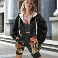 thumbnail image 3 of COEQINE Women's Full Zipper Hoodie Oversized Sweatshirts Conch Starfish Shell White Print Long Sleeve Hooded Jacket for Women with Pockets Lightweight Y2K Tops Fall Casual Wear, M, 3 of 7