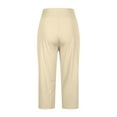 thumbnail image 3 of Delliss Women's Capri Pant Side Slit Comfy Stretch Yoga Pants Beige XXL, 3 of 8