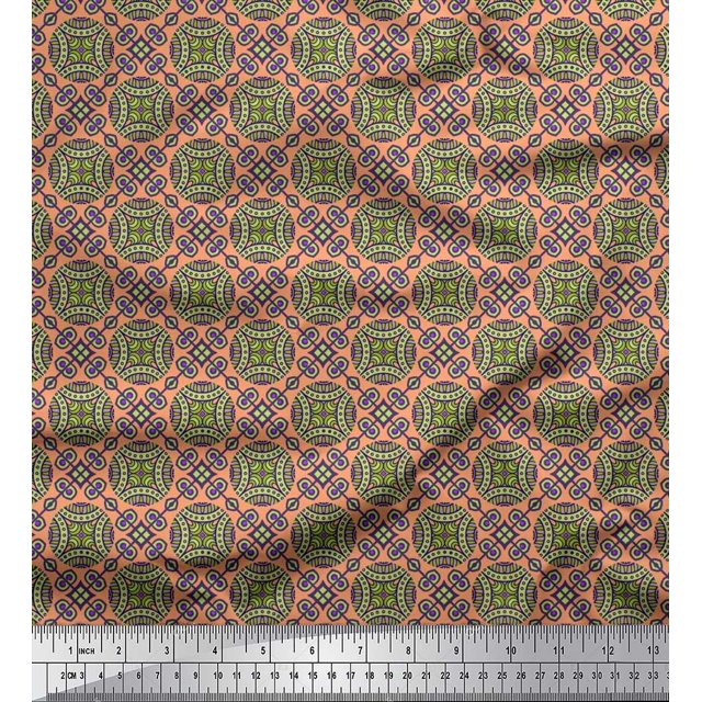 Soimoi Velvet Fabric Geometric & Mandala Kaleidoscope Fabric Prints by Yard 58 Inch Wide