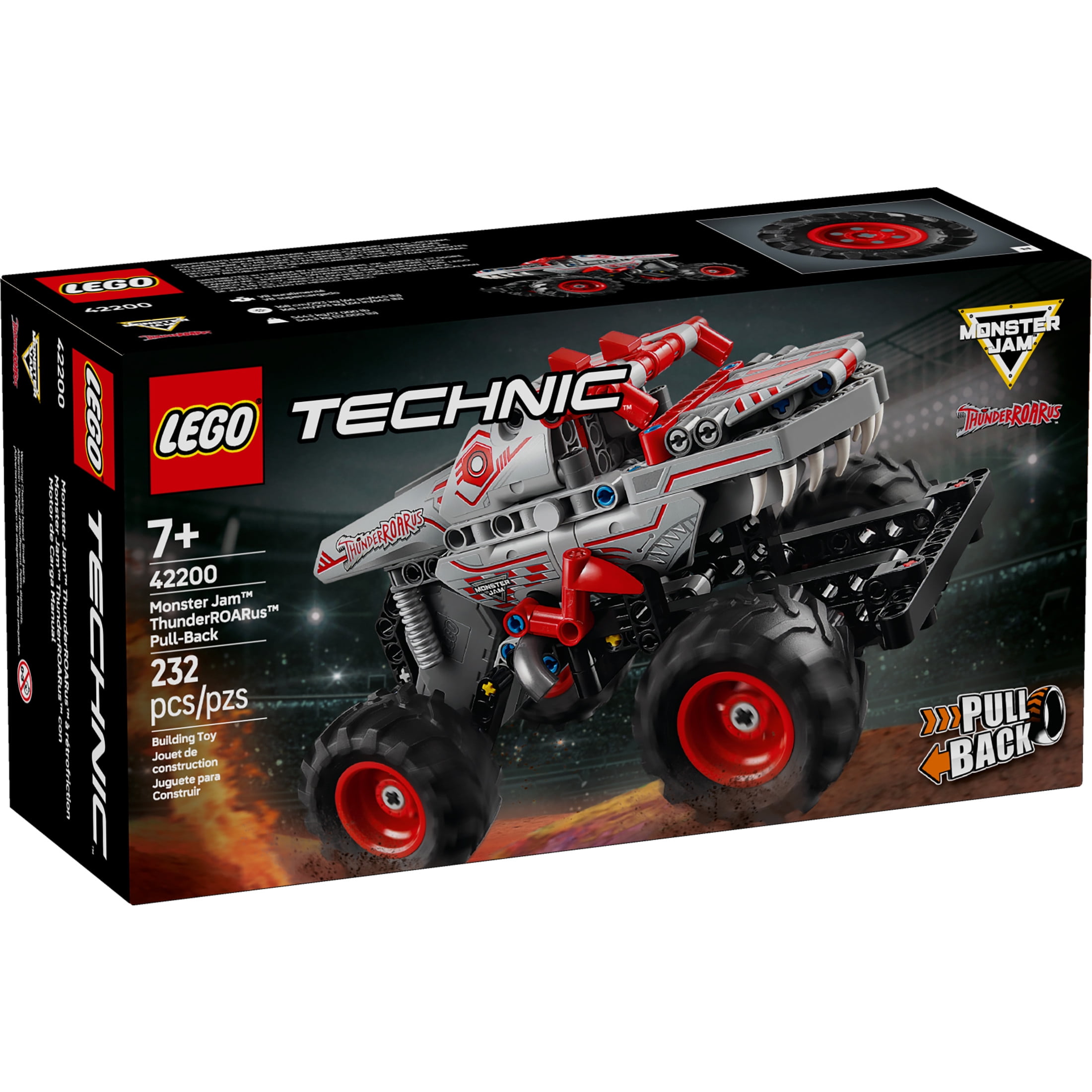 LEGO Technic Monster Jam ThunderROARus Pull-Back Monster Truck Building Toy - Birthday Gifts for Kids, Boys & Girls, Ages 7+ - 42200
