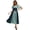 Blue, variant on Renaissance Color Block Dress Vintage Lace-Up Corset Medieval Maxi Dress for Halloween Cosplay Party