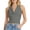 dark gray, variant on Draped Halter Top Ruched Women's Sexy Draped Front Low Cut Backless Tank Going Out Crop Tops for Party