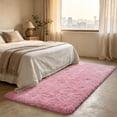 thumbnail image 3 of Shag Runner Rug for Bedroom Living Room 2x6 Upgrade Non-Slip Fluffy Soft Bedside Rugs,Pink Shaggy Carpet for Kids Girls Boys Dorm Nursery Home Decor Aesthetic, 3 of 15
