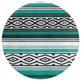 thumbnail image 3 of Tribal Pattern Blue White Round Carpet Circle Rug Outdoor Patio Area Rug Washable Large Area Rugs Hallway Room Decor Fitness Mats, 3 of 8