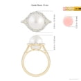 thumbnail image 5 of Angara South Sea Cultured Pearl Split Shank Ring with Halo in 14K Yellow Gold for Women | June Birthstone Jewelry for Her, 5 of 8
