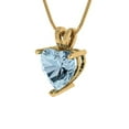 thumbnail image 2 of Clara Pucci 18K Yellow Solid Hypoallergenic Gold 2Ct Natural Sky Blue Topaz Heart Cut Solitaire Designer Necklace Pendant For December, 2 of 7