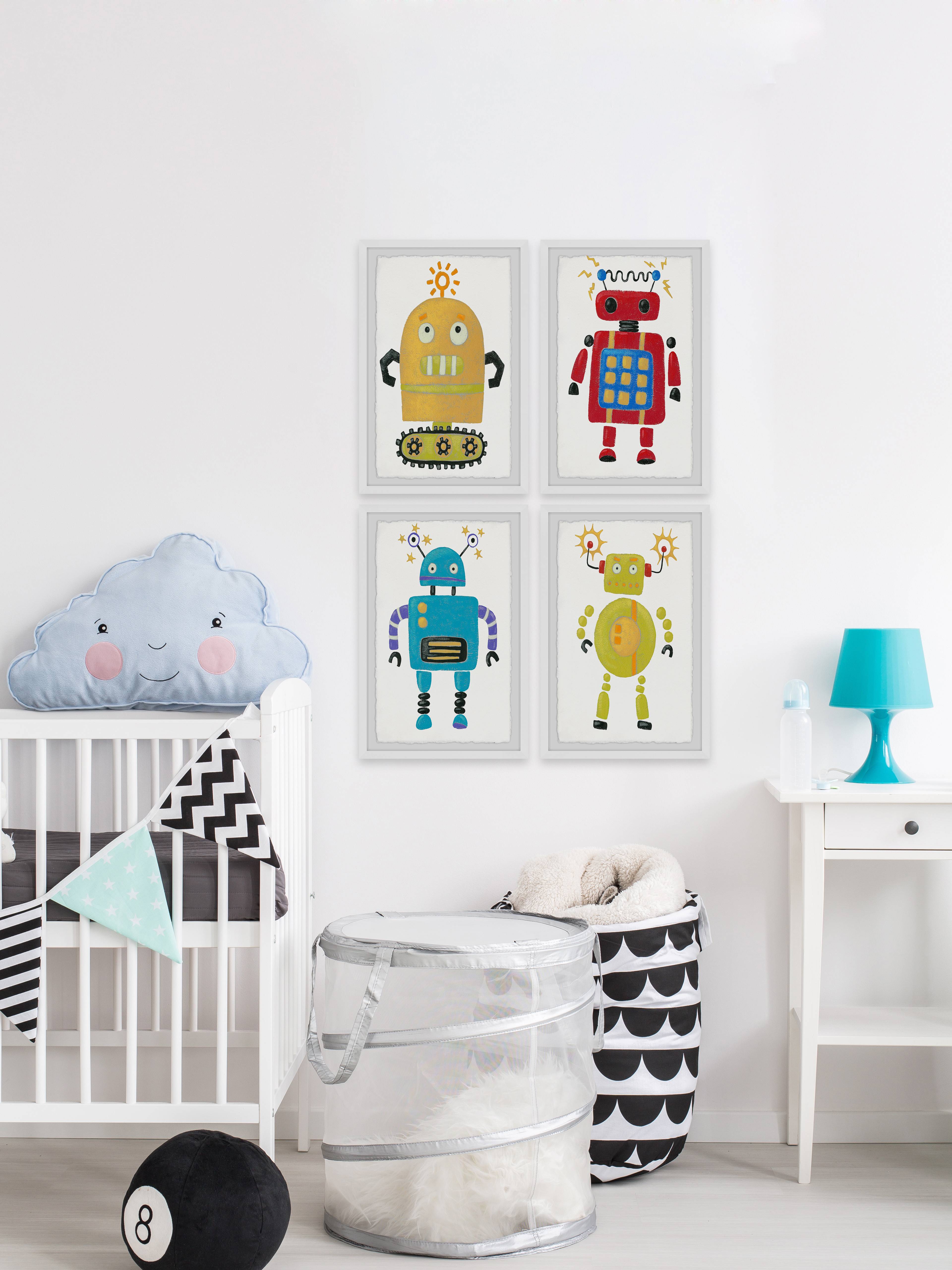 Marmont Hill The Amazing Robots Quadriptych, Art Prints, 24.00" x 1.50"