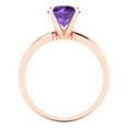 thumbnail image 4 of 1.5 ctw Solitaire Anniversary Ring for Women | Round Cut Natural Amethyst | Hyperallergenic Solid 14K Rose Gold, 4 of 5