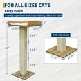 thumbnail image 2 of Cat Window Perch with Scratching Posts - 40" Tall Cat Tree with 2 Platforms & Hammock, Suction Cup Mounted, Removable Cushion (2 Installation Ways), 2 of 9