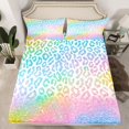 thumbnail image 2 of Homewish Cheetah Print Full Size Sheets 4-Piece for Kids Children Teens,Dreamy Princess Breathable Bed Sheets,Gradient Bling Glitter Lightweight Sheet Sets,Breathable Home Decor, 2 of 7