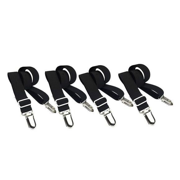 Clips para sábanas Epocdor, largos y ajustables, 4 piezas (negros)