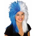 thumbnail image 2 of Adult Blue and White School and Team Spirit Sports Fanatix Wig, 2 of 2
