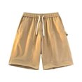 thumbnail image 1 of Pantalones cortos deportivos con cordón para hombre 2025: tallas grandes, corte recto holgado, poliéster-spandex, secado rápido, múltiples bolsillos, tallas L-XXXXXL., 1 of 2