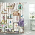 thumbnail image 2 of 72" x 72" Farmhouse Shower Curtain Vintage Country Farmhouse Spring Rustic Bathroom Set Antique Wood Home Bath Bathtub Decor Durable Fabric Machine Washable with 12 Hooks, 2 of 5
