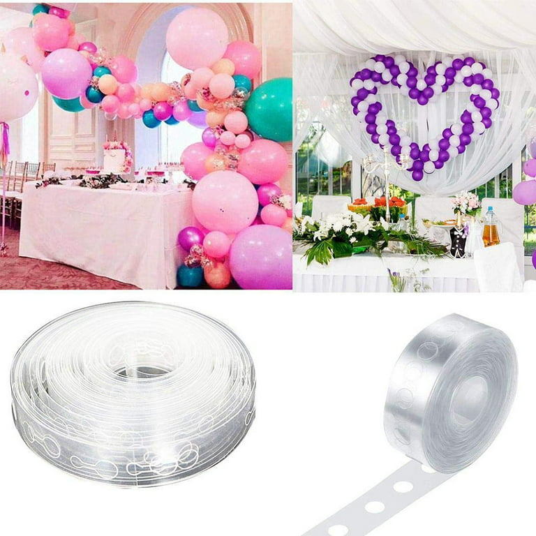 5m Clear Balloon Decorating Strip Arch Garland Streamer Tape Home Party  Decor Beige Plastic