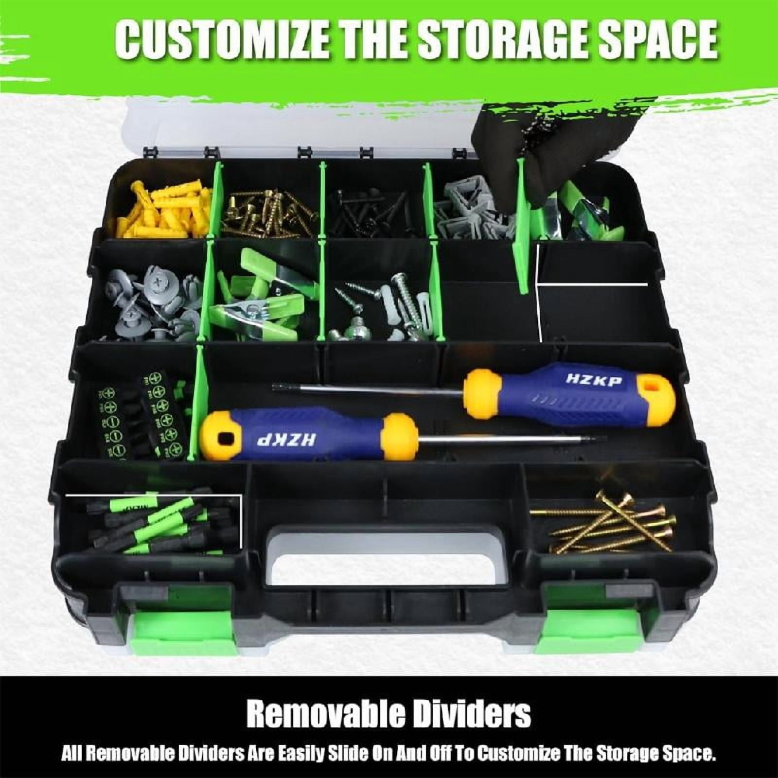 34-Removable Compartment Organizer,12.6''x10.6'' Tool Storage Box With Multiple Compartments for Home