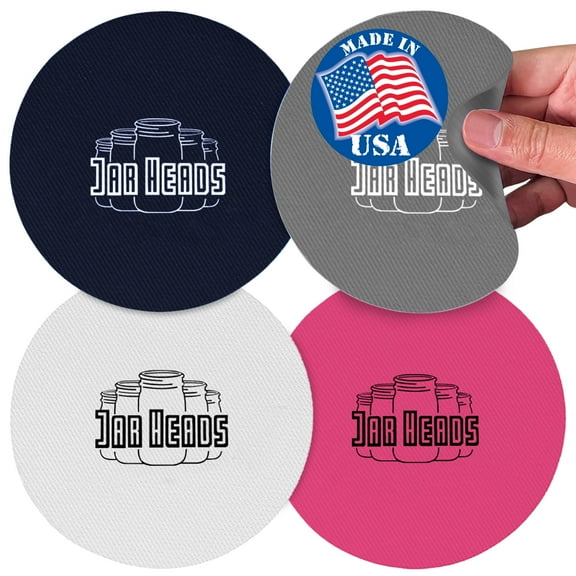JAR HEADS Rubber Jar Opener Gripper Pad 4 Pack - Thick 5 Inch Grippers for Opening Jars Made in the USA - Jar Bottle Opener for Weak Hands & Seniors with Arthritis