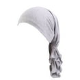 thumbnail image 2 of Holzkary Turbans for Women Head Wraps for Black Women Stretch 2025 Trendy Women Reversible Adjustable Beading Braid Hat Muslim Ruffle Cancer Wrap Cap Sleep Caps Satin Lined Hair Bonnets Grey One Size, 2 of 4