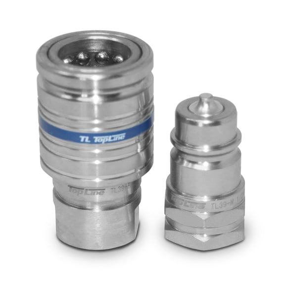 1/2” NPT Ag Hydraulic Quick Connect Push-Pull Coupler Set (TL39) - 1/2" body size ISO 5675
