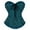 Blue, variant on Womens Corset Top Vintage Floral Embroidery Patterns Bustier Bodysuit Lace Up Halloween Cosplay Boned Waist Trainer Green M