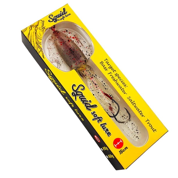 Señuelos Pesca Calamar Biónicos Luminosos UV Cebo Suave Falso 60g Y 15cm (estilo L)