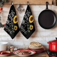 thumbnail image 6 of Sunflowers Kitchen Towels Set of 3, Modern Bee You Are My Sunshine Black Absorbent Dish Towels for Kitchen, Microfiber Hand Towel, Quick Drying Tea Towel for Cleaning Decorative Dishcloths, 6 of 7
