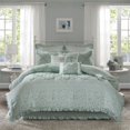 thumbnail image 2 of Mindy 9 Piece Cotton Percale Comforter Set Aqua Cal King, 2 of 9
