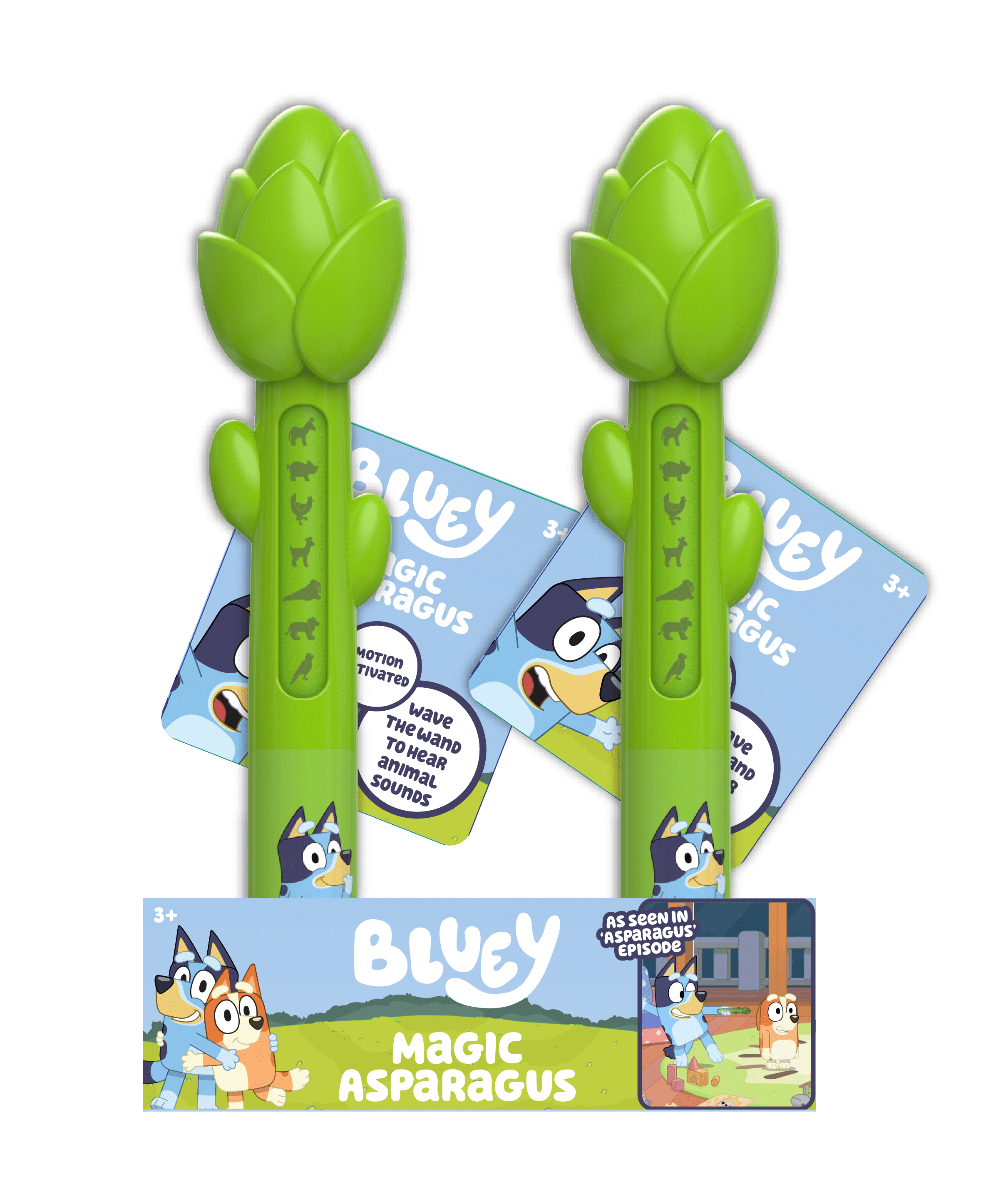 Bluey Magical Asparagus Wand with Animal Sounds and Interactive Fun, Children Ages 18 Months and Up