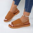 thumbnail image 7 of LOVZFMLL Sandals for Women 2025 Summer Fashion Casual Open Toe Ankle Straps Flats Outdoor Travel Beach Vacation Sandals Brown 9, 7 of 7