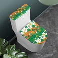 thumbnail image 2 of HELLHERO Clover Lucky Hat Design Soft Polyester Fabric Lid Cover Set for Toilet, Washable and Reusable Machine Washable Toilet Lid Dust Cover Set, 2 of 8